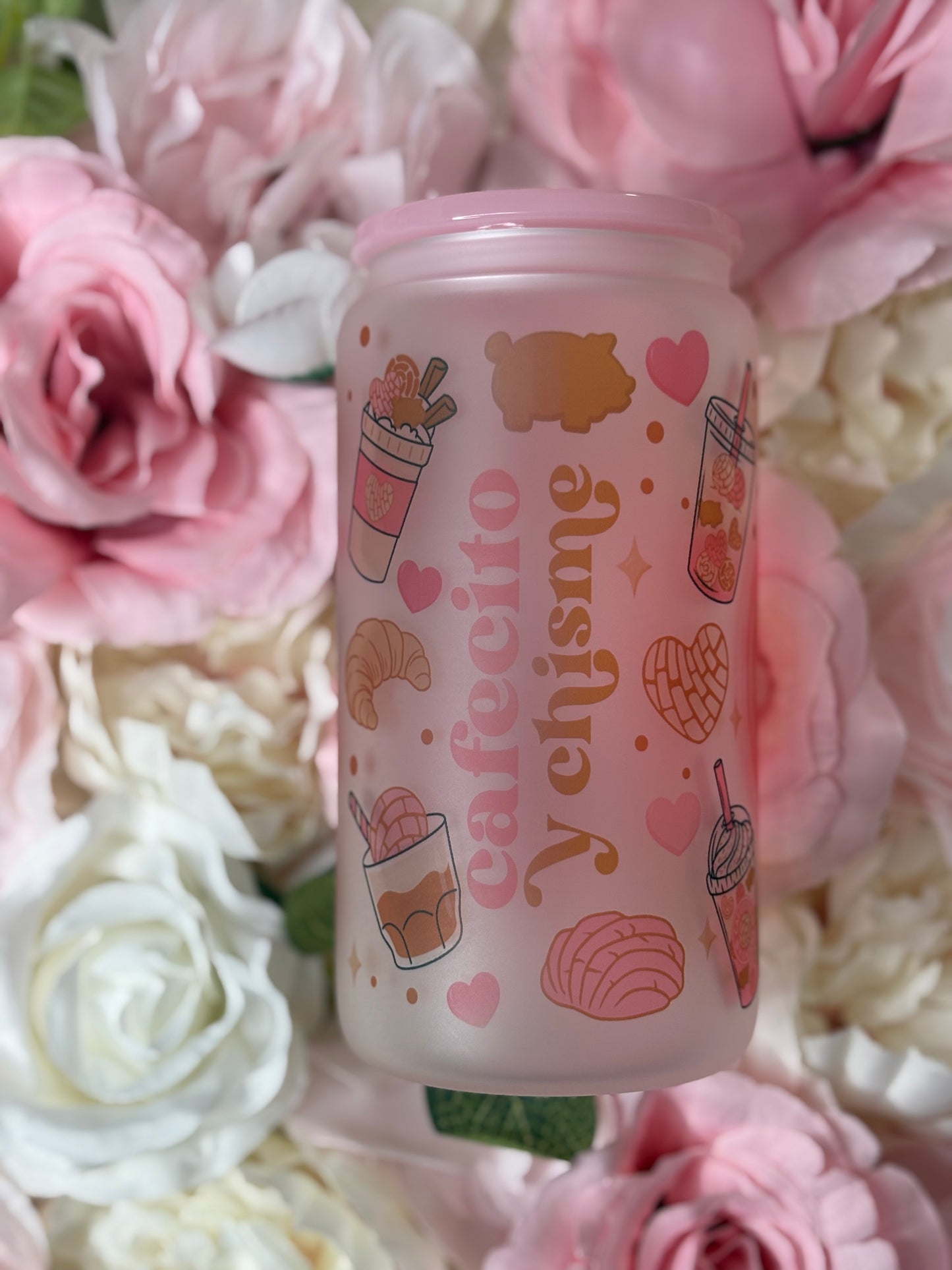 16 oz Frosted Glass Can | Chisme y Cafecito