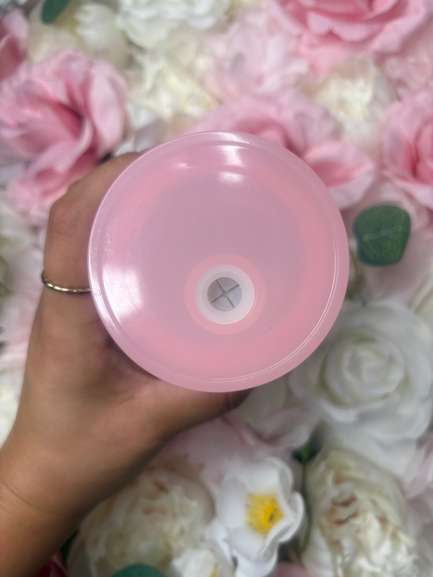 16 oz Frosted Glass Can | Coquette Halloween | Pink