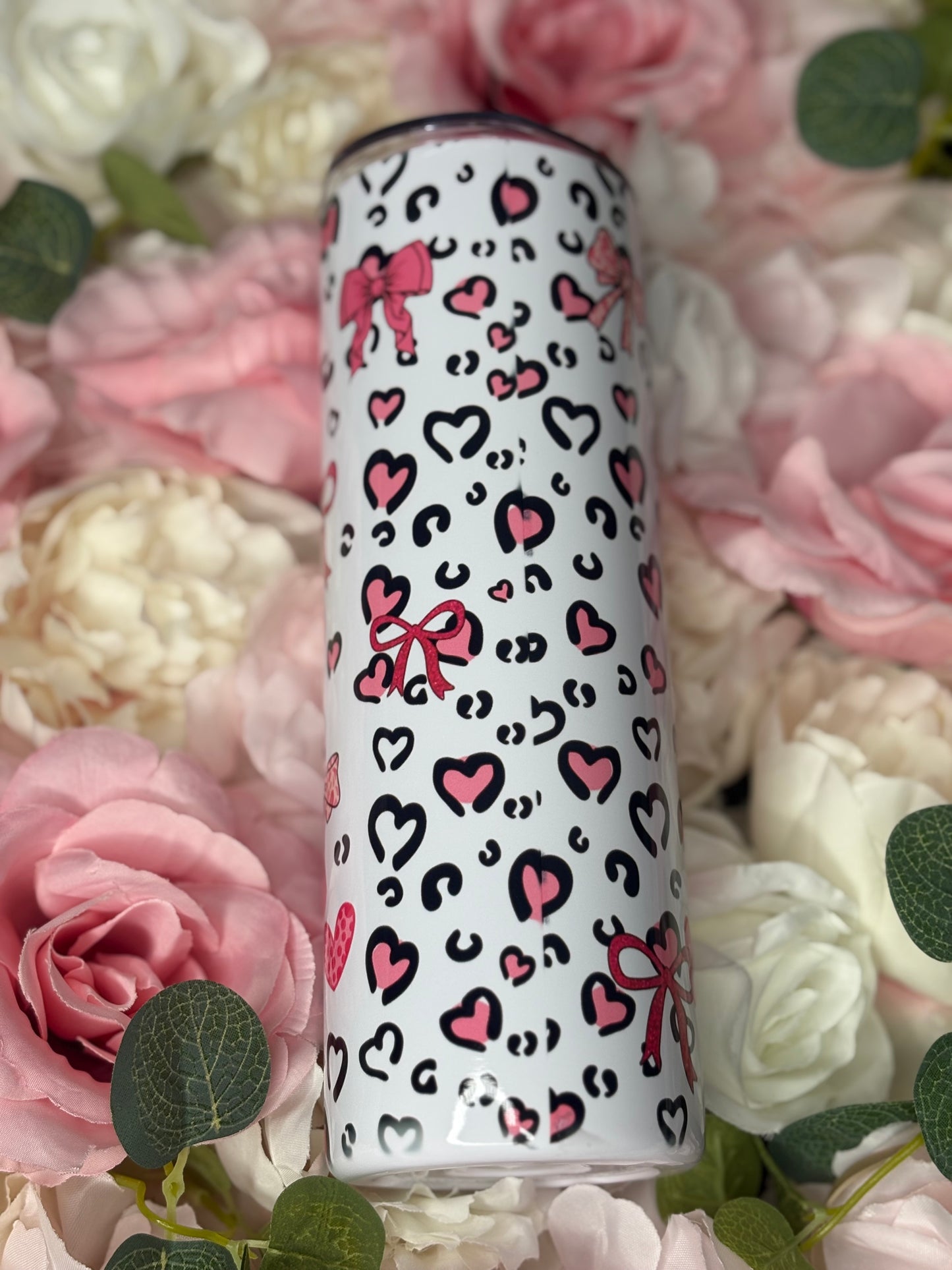 20 oz Skinny Tumbler | Mama | Pink Cheetah Print