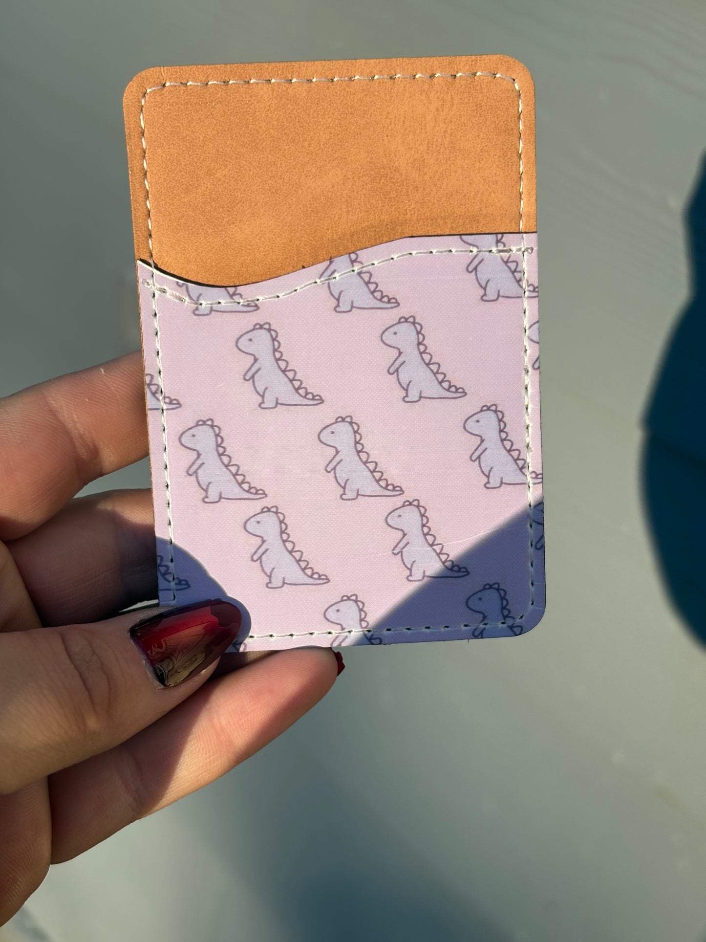 Phone Cardholder | Purple Dino