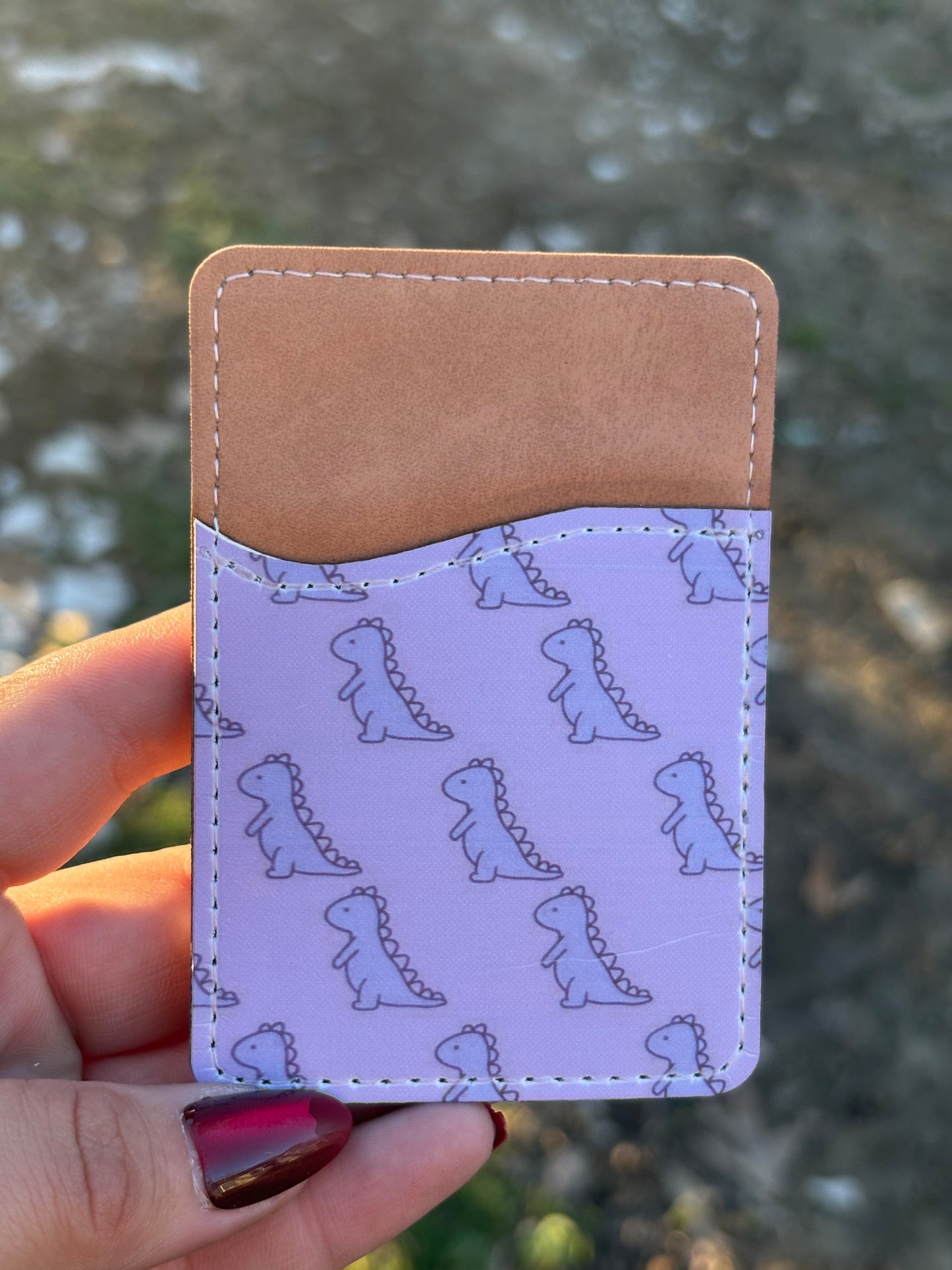 Phone Cardholder | Purple Dino