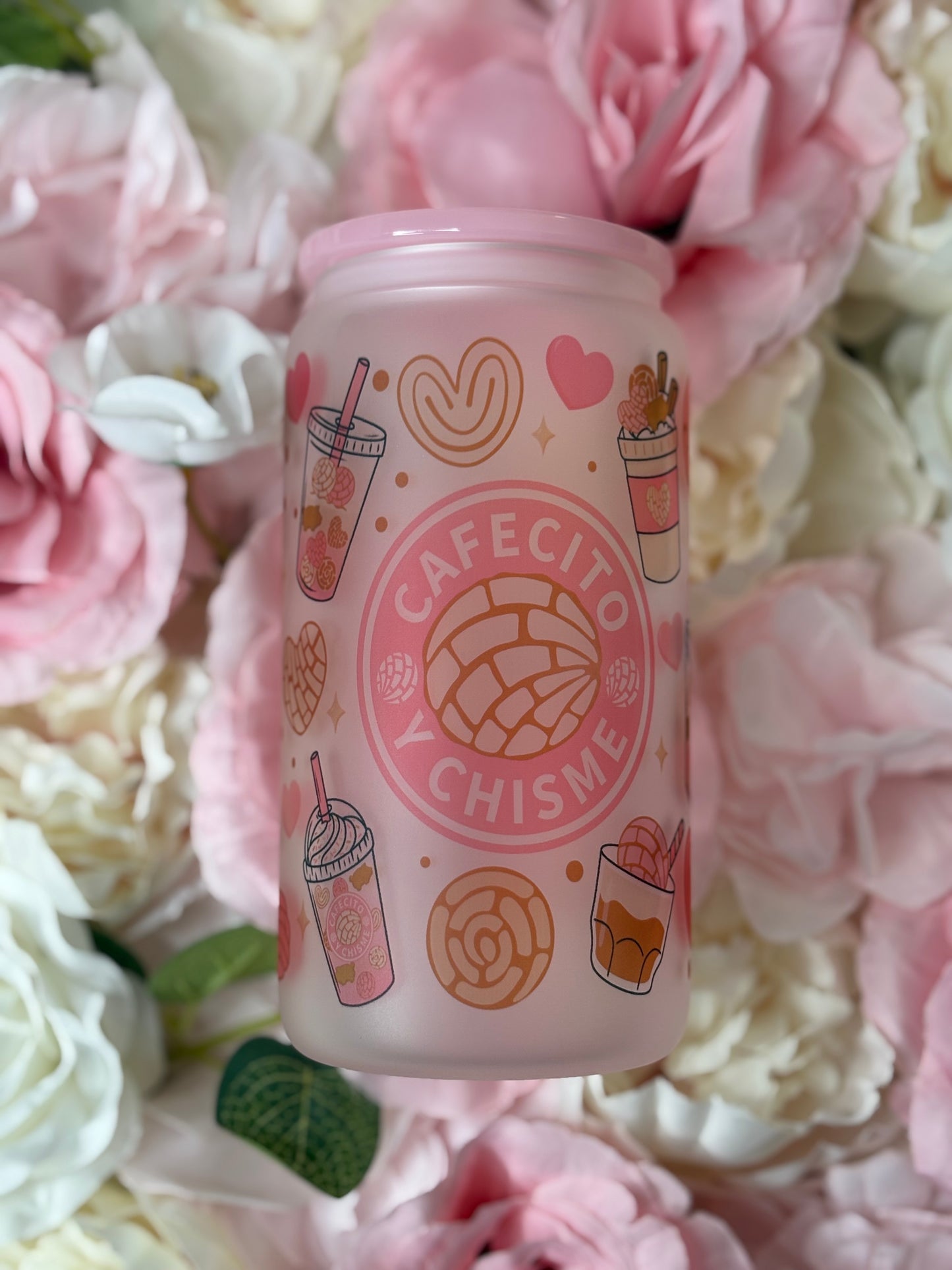 16 oz Frosted Glass Can | Chisme y Cafecito