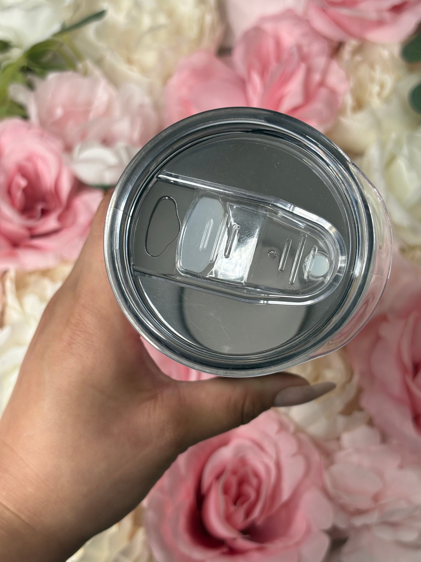 20 oz Skinny Tumbler | Coquette-Themed With Pink Checkered Print And Red Bows