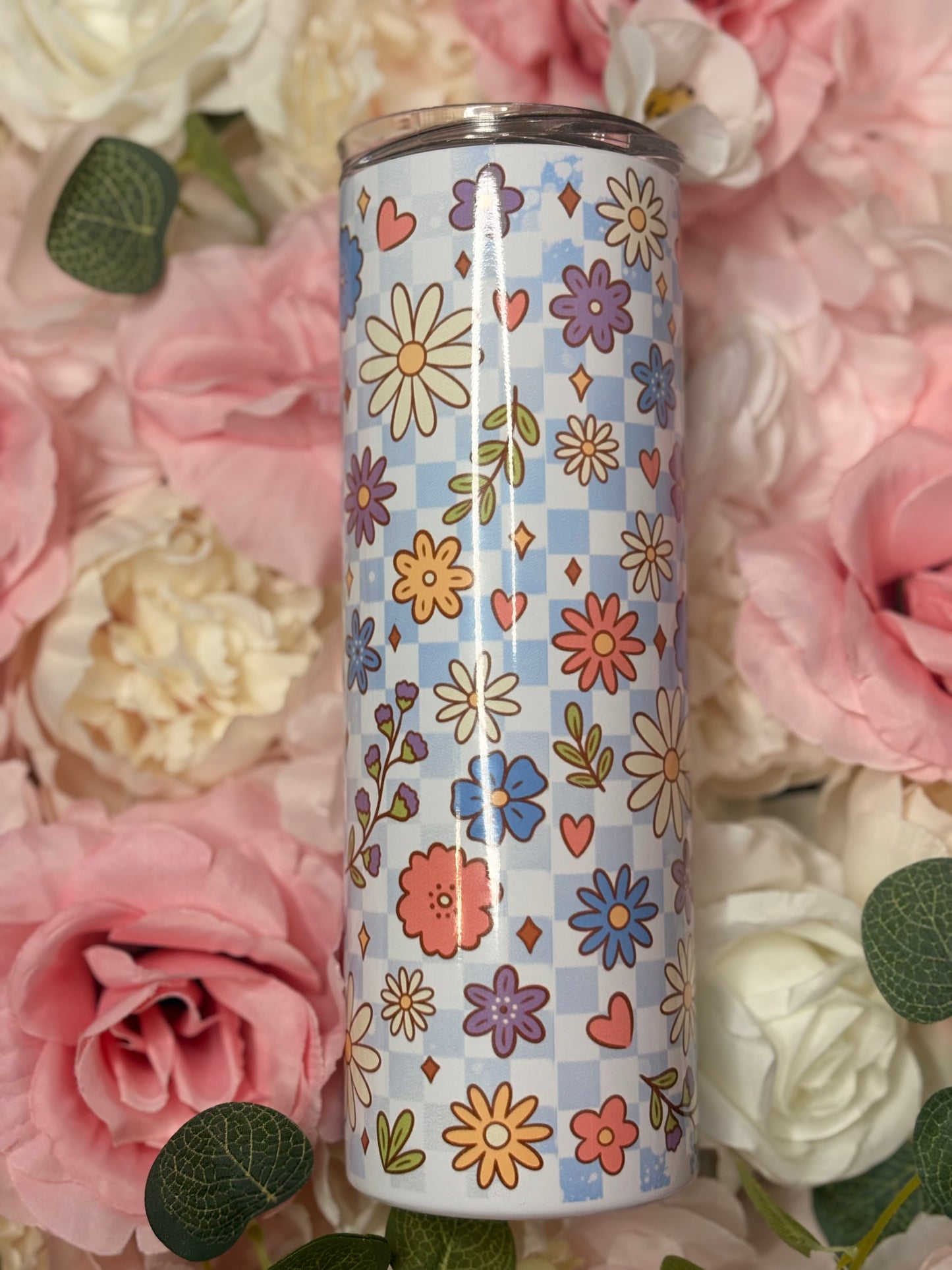 20 oz Skinny Tumbler | Dilly Dallying | Flowers