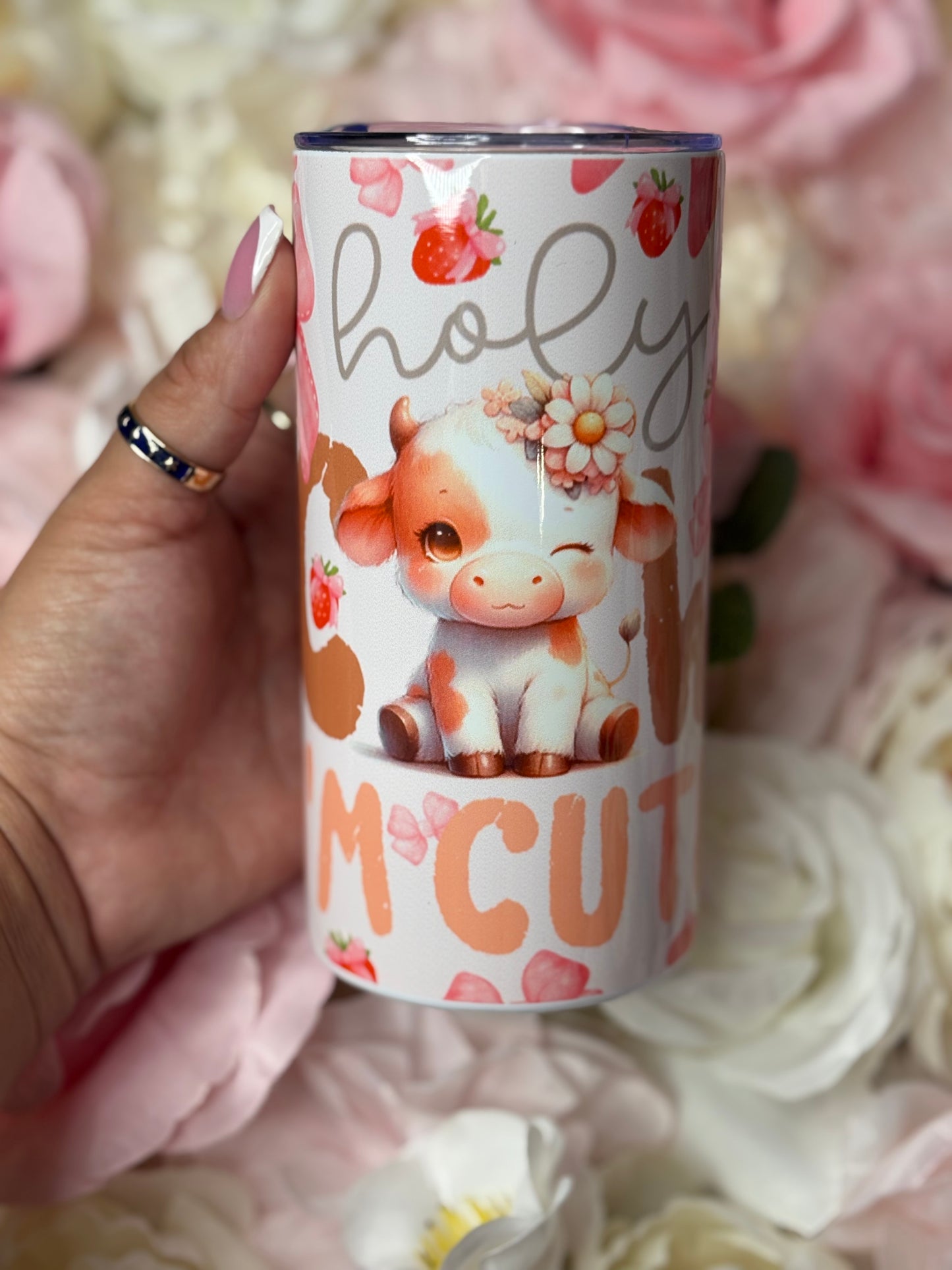 12 oz Skinny Tumbler | Holy Cow I’m Cute | Cow Themed