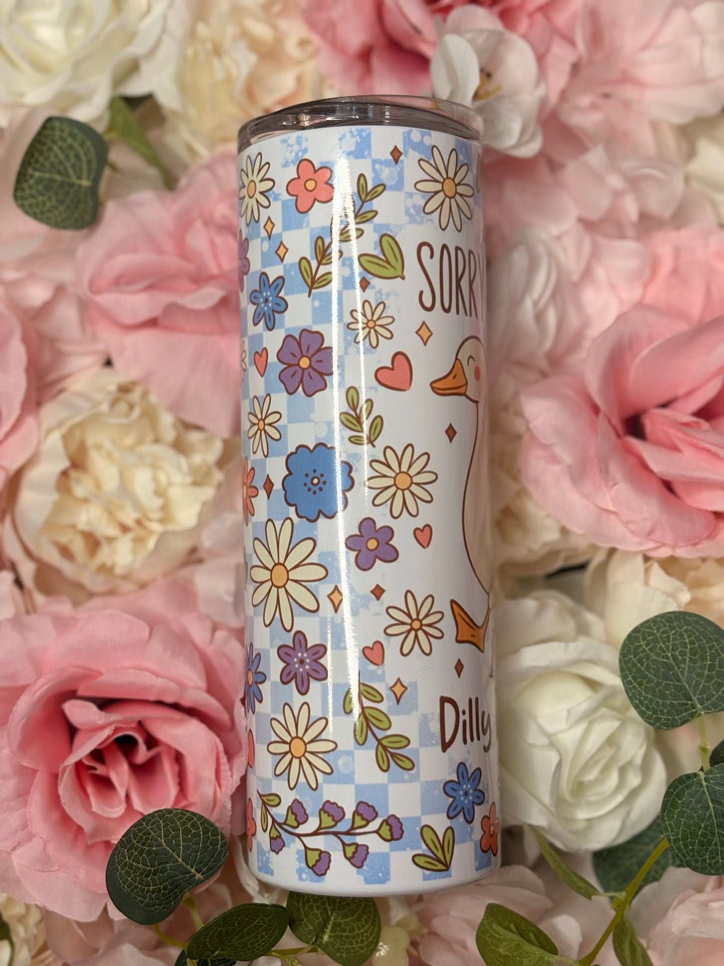 20 oz Skinny Tumbler | Dilly Dallying | Flowers