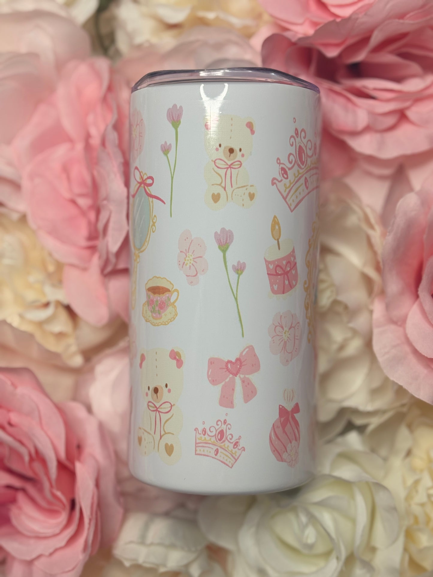 12 oz Skinny Tumbler | Pretty Princess| Pink