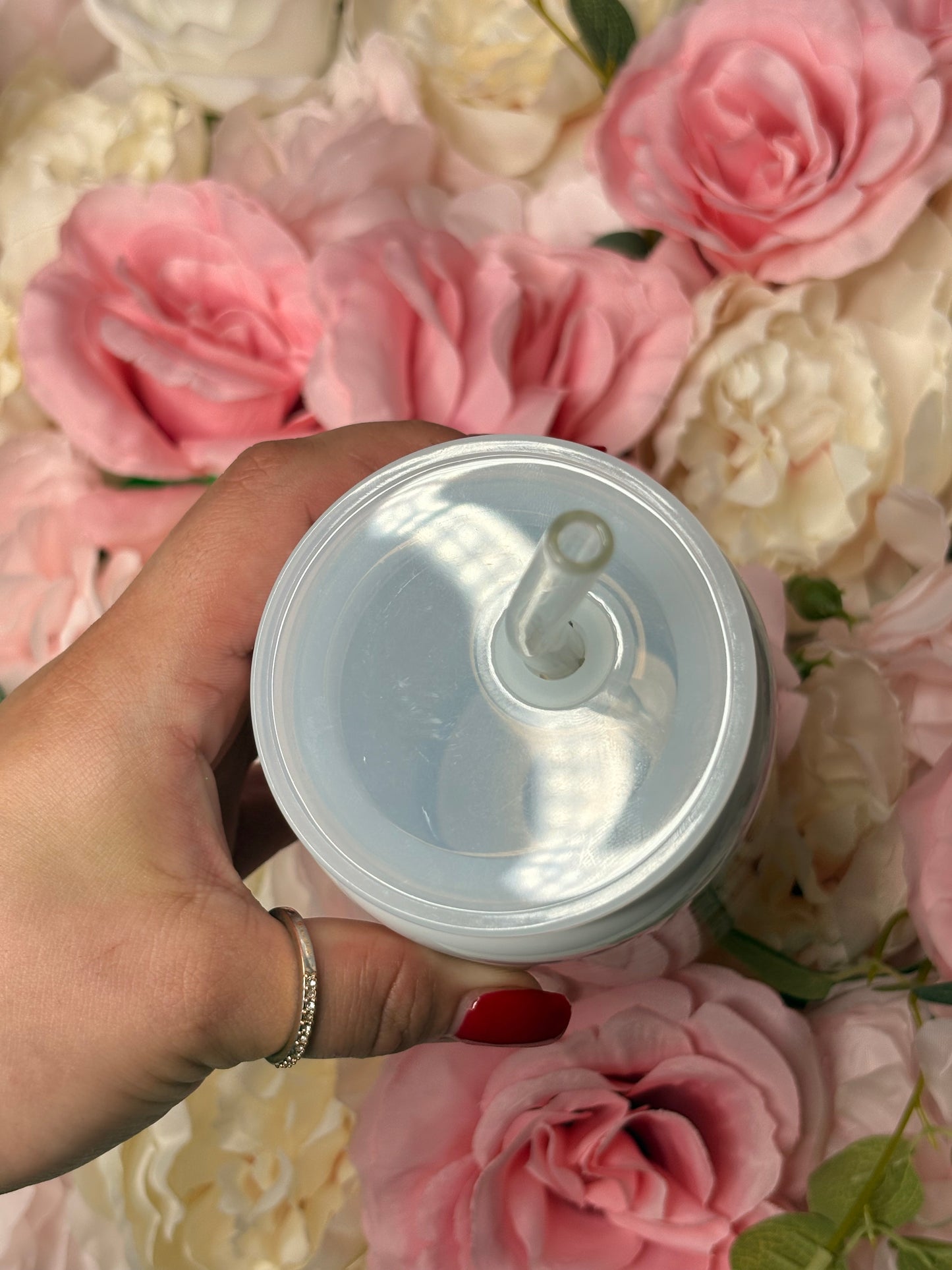 16 oz Stainless Steel Can | Bookish Girly | Cherry | Roses