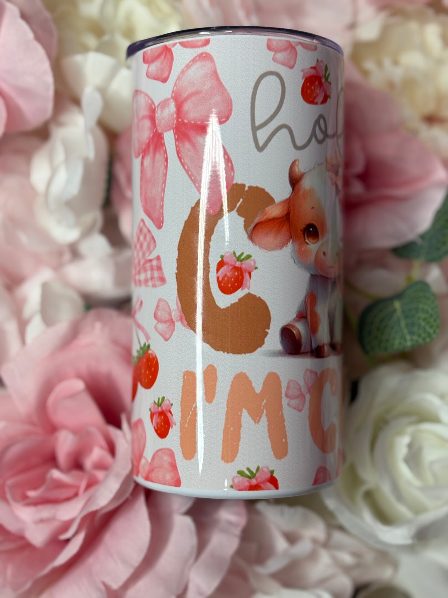 12 oz Skinny Tumbler | Holy Cow I’m Cute | Cow Themed